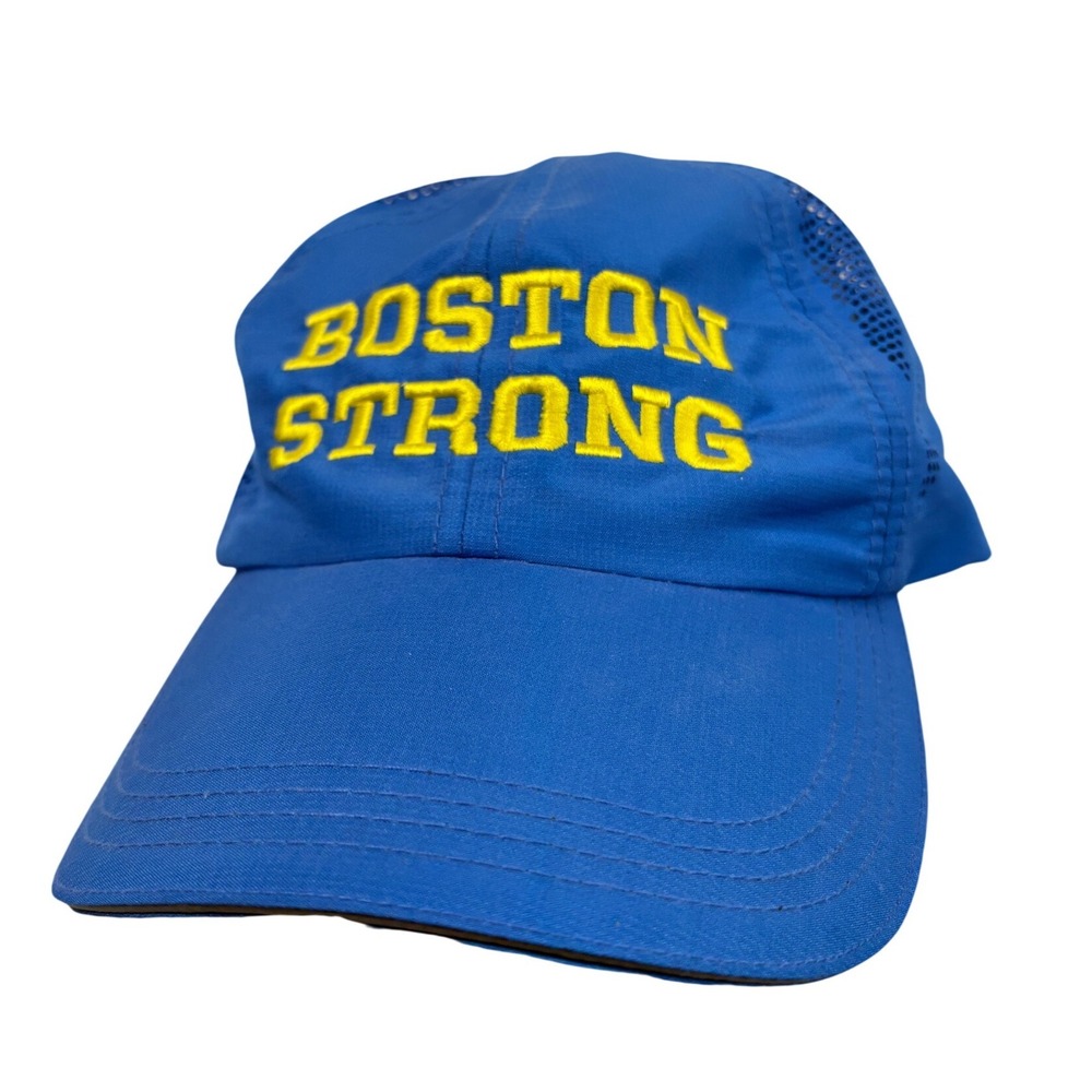 Hit Wear Boston Strong Performance Hat Blue Yellow Marathon Running Cap NWT